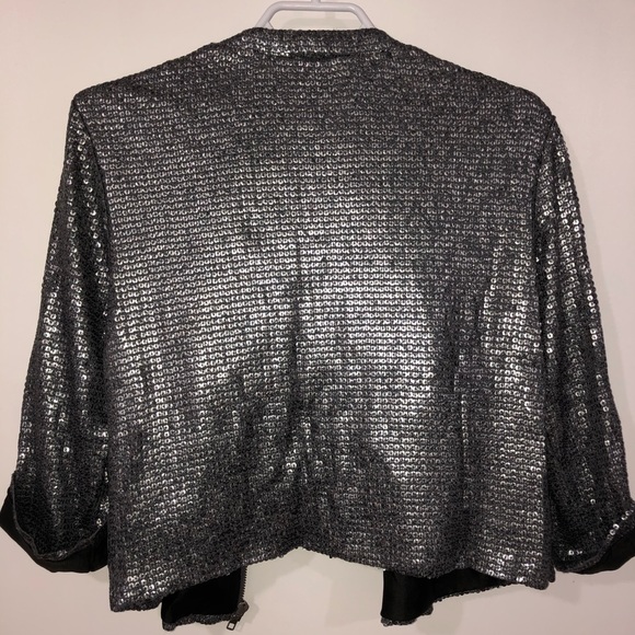 Silence & Noise Gunmetal Sequin jacket - Picture 4 of 8